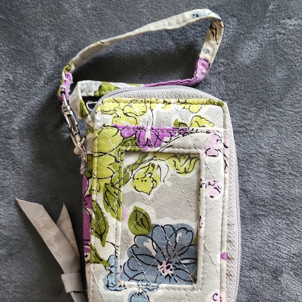 Vera Bradley Floral Wristlet in Purple and Green